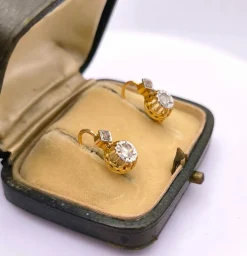 Dormeuses anciennes or et diamants