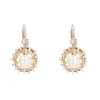 Dormeuses anciennes or rose perle et diamant