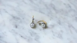 Dormeuses diamants 2,45 Cts, ors et platine