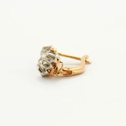 Dormeuses diamants or gris et jaune