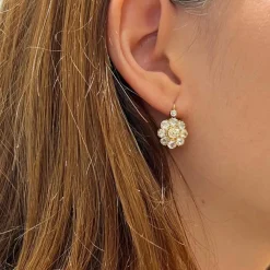 Dormeuses diamants taille ancienne or jaune
