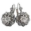 Dormeuses marguerite antique or blanc diamants