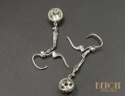Dormeuses or blanc diamants