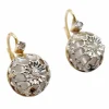 Dormeuses or jaune , diamant taille ancienne sertis fleur de lys (1900)