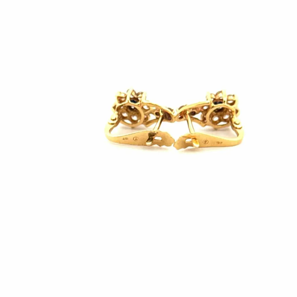 Dormeuses Or Jaune 18k & Saphirs