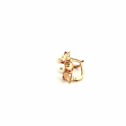 Dormeuses Or Jaune 18k Perle & Topaze