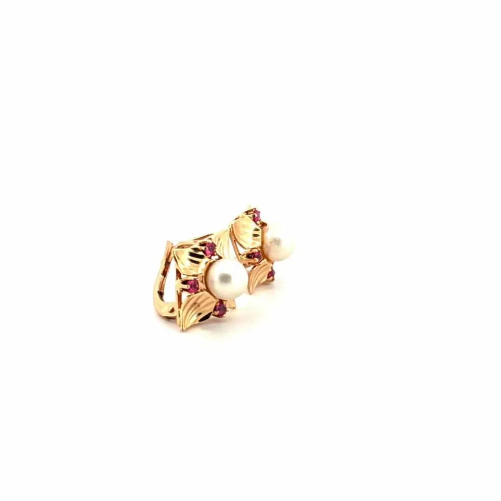 Dormeuses Or Jaune 18k Perle & Topaze