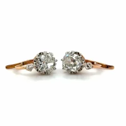 Dormeuses or rose et diamant - Année 1900