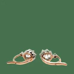Dormeuses or rose et diamant - Année 1900