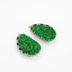 Double clip Art Déco Jade Onyx Diamants
