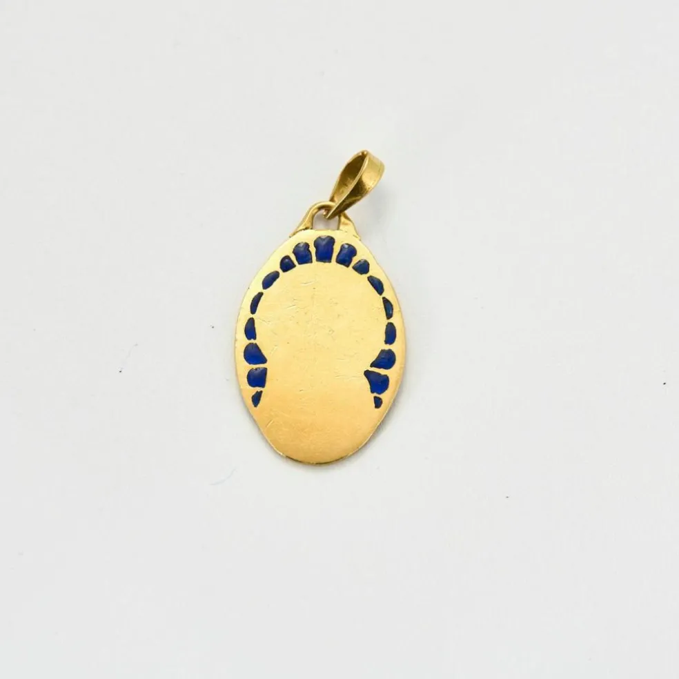 DROPSY - Médaille de la Vierge en or et émail plique-à-jour