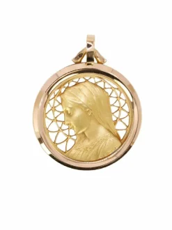 DROPSY Médaille vintage Vierge de profil or jaune