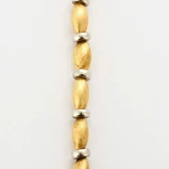 Elégant Collier Or jaune Guilloché et Perles d'Or Gris