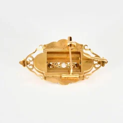 Elégante Broche-Pendentif Napoléon III Or Rose Diamant et Perles