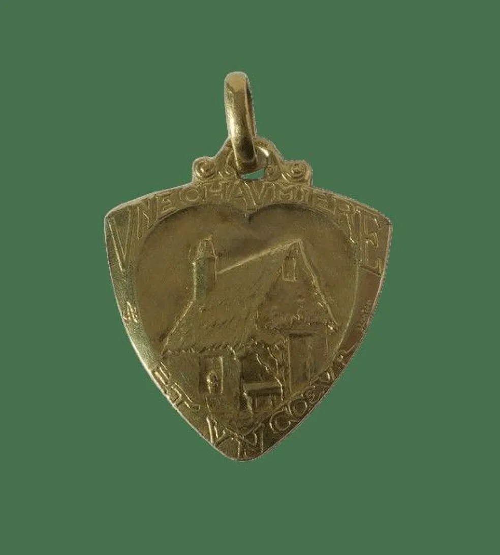 Emile MONIER pendentif Art Nouveau Amour Cœur