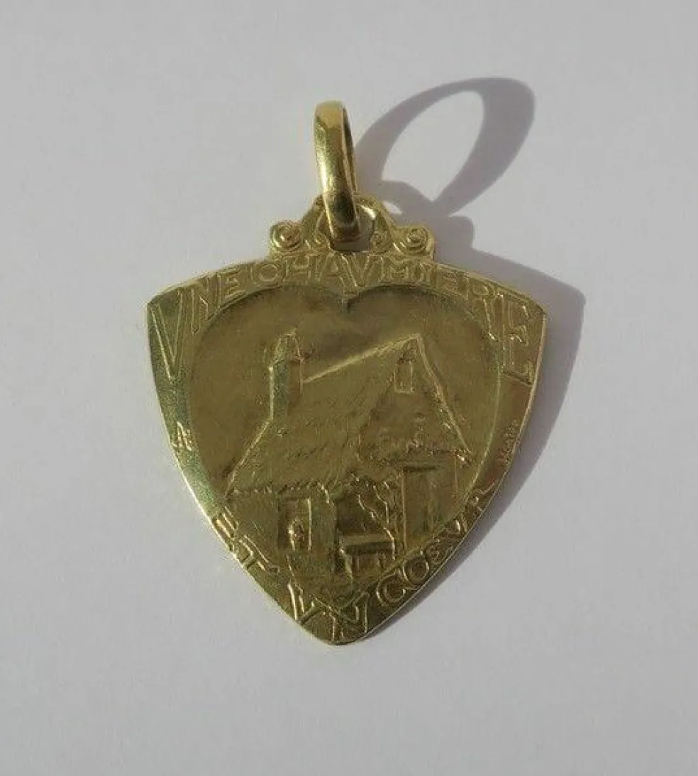 Emile MONIER pendentif Art Nouveau Amour Cœur