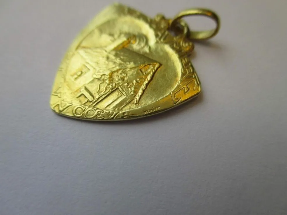Emile MONIER pendentif Art Nouveau Amour Cœur