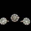 Ensemble bague et boucles d'oreilles victoriennes en or et argent avec diamants