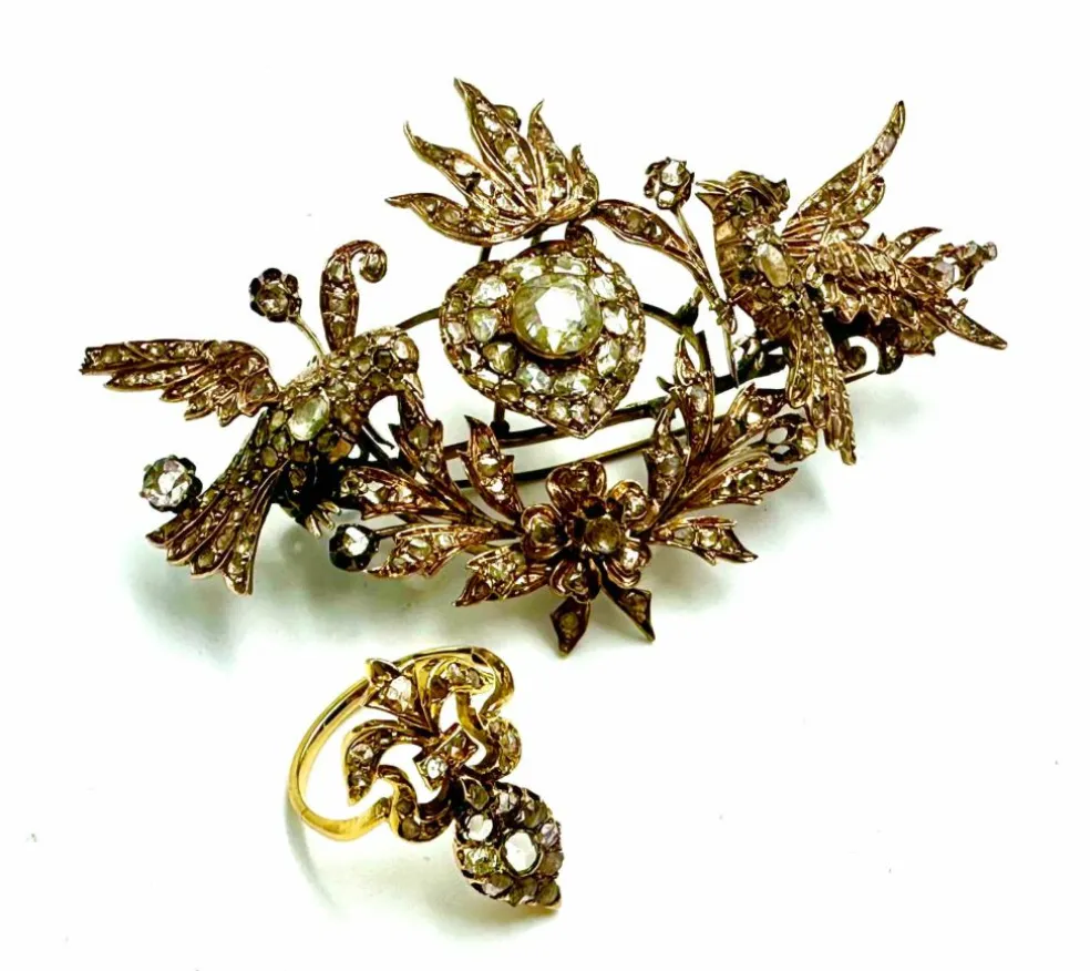 Ensemble broche et bague Empire austro-hongrois