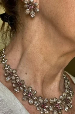 Ensemble Fleur Diamant et Tourmaline d'inspiration vintage