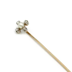Epingle À Cravate - Or, Diamants & Perle