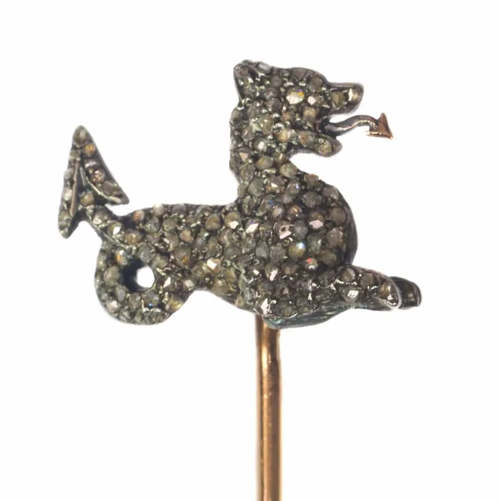Epingle à cravate griffon chargée de diamants