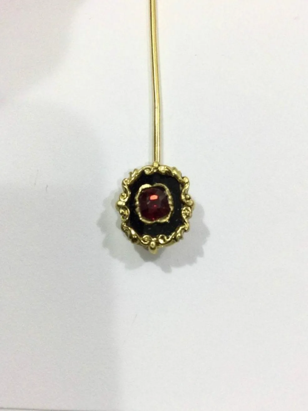 Epingle à Cravate Onyx Et Grenat