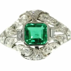 Fiançailles diamant, émeraude