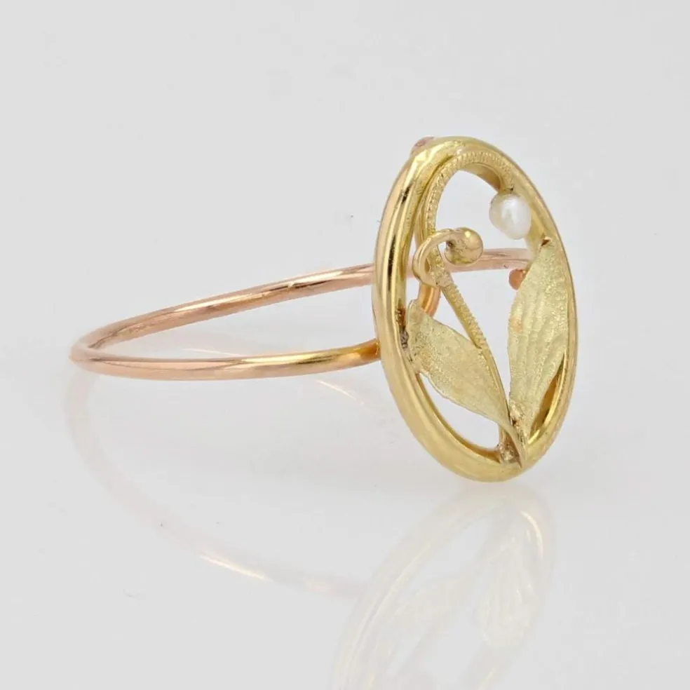 Fine bague ancienne or perle