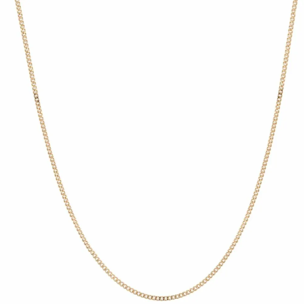 Fine chaine maille gourmette limée or jaune