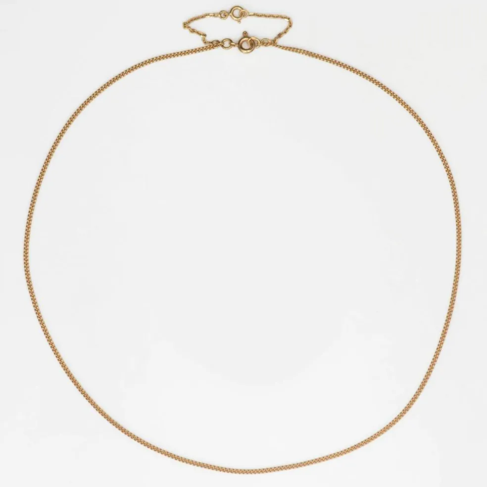 Fine chaine maille gourmette limée or jaune