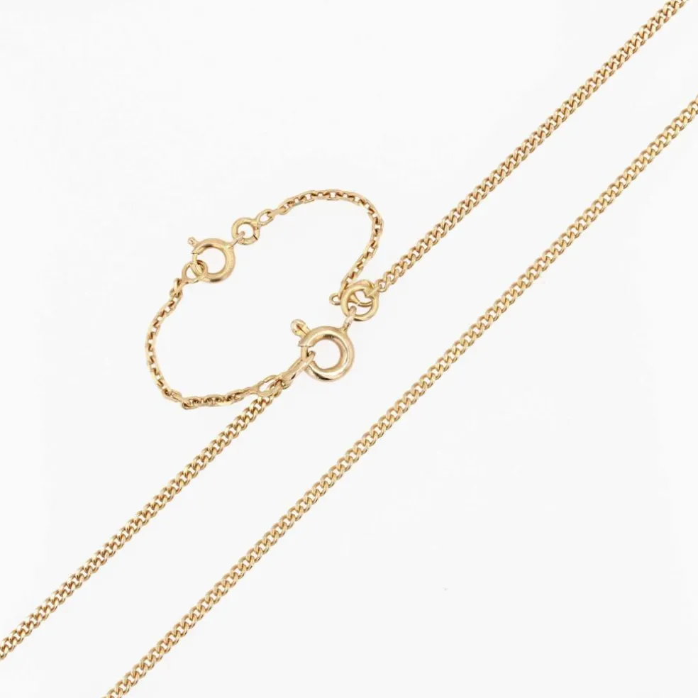 Fine chaine maille gourmette limée or jaune