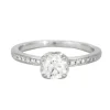 FRED - DELPHINE - Bague solitaire, platine et diamants