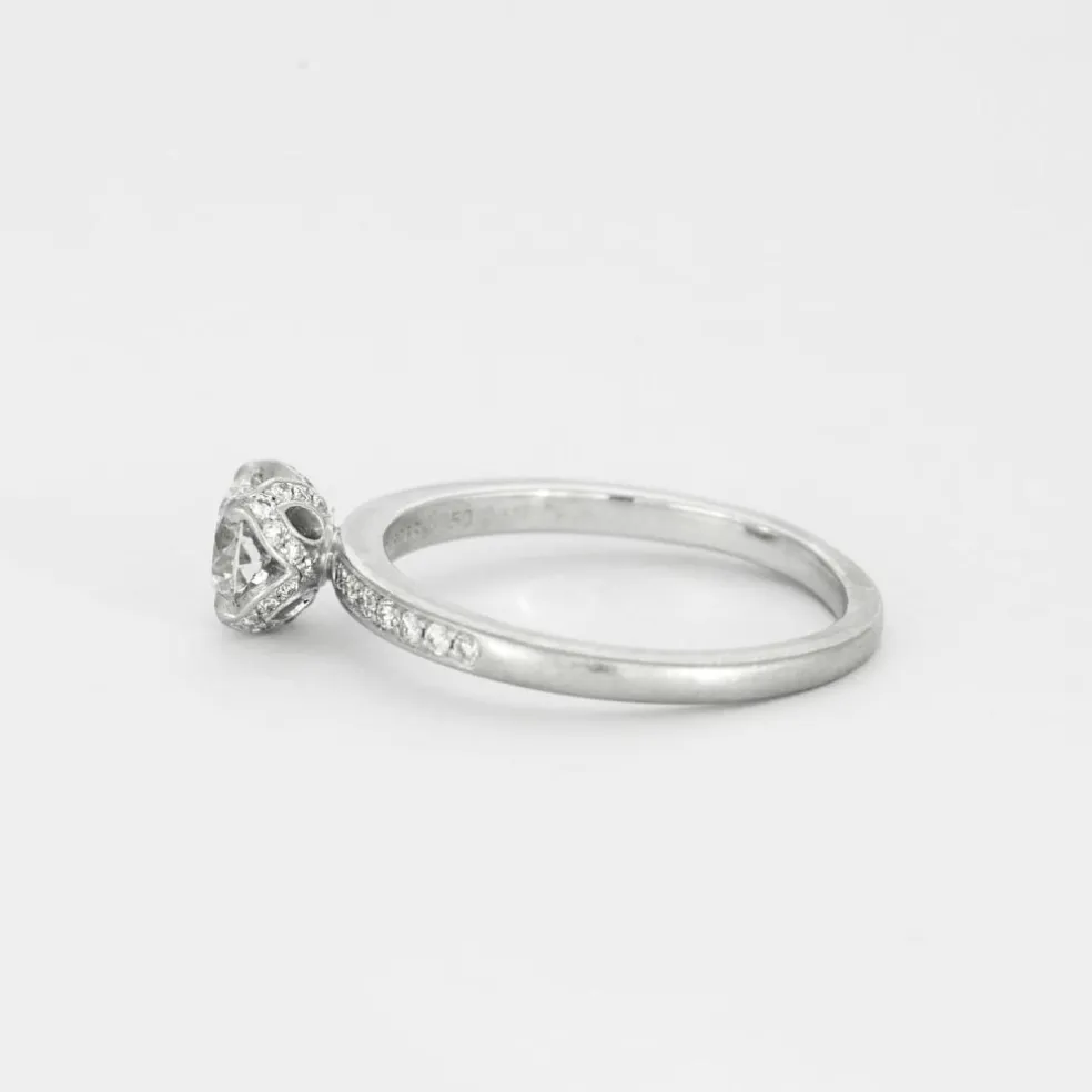FRED - DELPHINE - Bague solitaire, platine et diamants