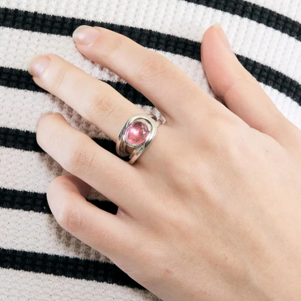 FRED - Sunlight - Bague Or blanc et Tourmaline rose