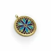 french Plique-à-Jour gold stained glass Pendant