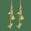 GARNAZELLE - Prodigieux Bestiaire - Pendants d'oreilles trois animaux en or jaune
