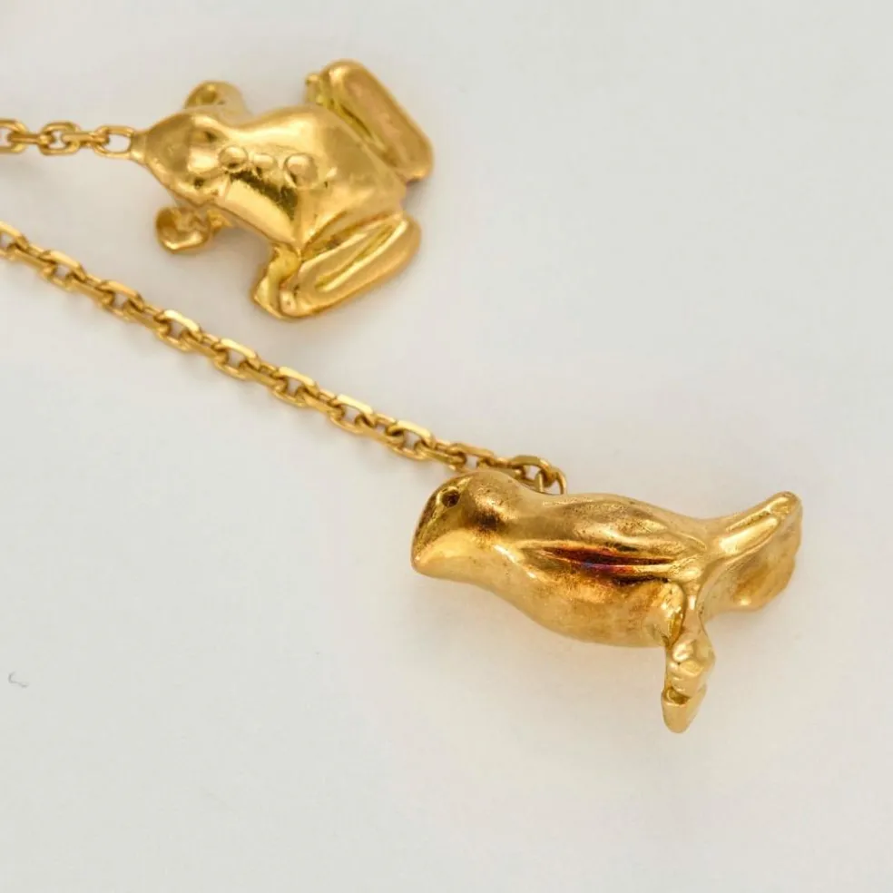 GARNAZELLE - Prodigieux Bestiaire - Pendants d'oreilles trois animaux en or jaune