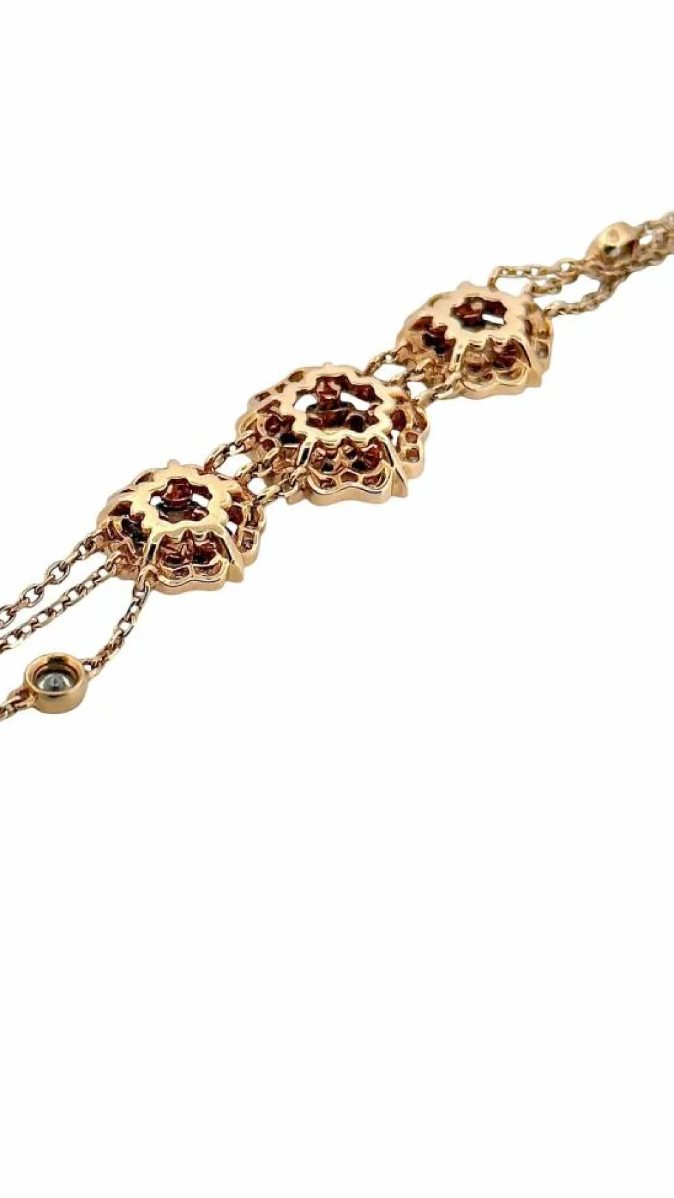 Garrard - Bracelet pétales de roses, or rose et diamants