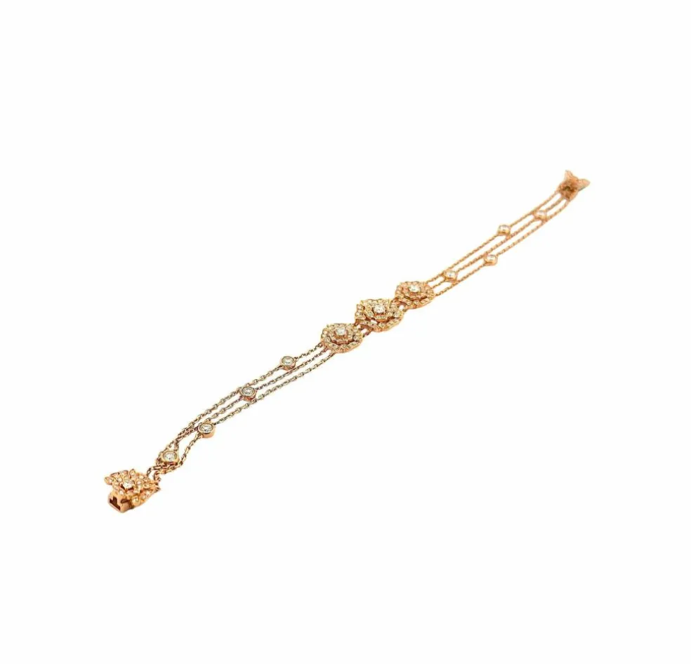 Garrard - Bracelet pétales de roses, or rose et diamants