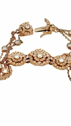 Garrard - Bracelet pétales de roses, or rose et diamants