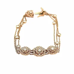 Garrard - Bracelet pétales de roses, or rose et diamants