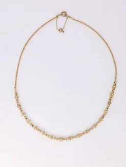 GEORGES BRUNET - Collier Napoléon III or jaune diamants perles fines