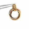 Gold diamond trio d'anneaux pendant