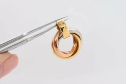 Gold diamond trio d'anneaux pendant