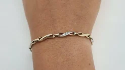 Gourmette en Or Jaune & diamants