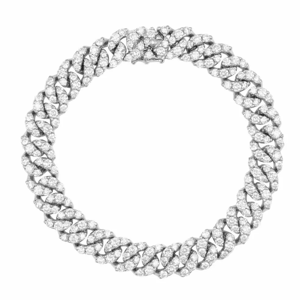 Gourmette Or Gris et Diamants