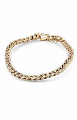 Gourmette or jaune et diamants