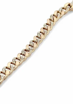 Gourmette or jaune et diamants