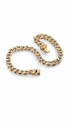 Gourmette or jaune et diamants